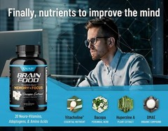 Organic Nootropic Brain Booster Improve Brain Focus, Clarity And Memory – 60ct