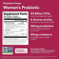 Physician’s Formula Organic Womens Probiotics 50 Billion CFU + Prebiotics 60 Cap