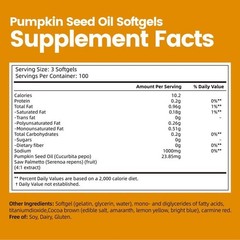VIVONU Pumpkin Seed Oil 1000mg with Saw Palmetto 300 Softgels