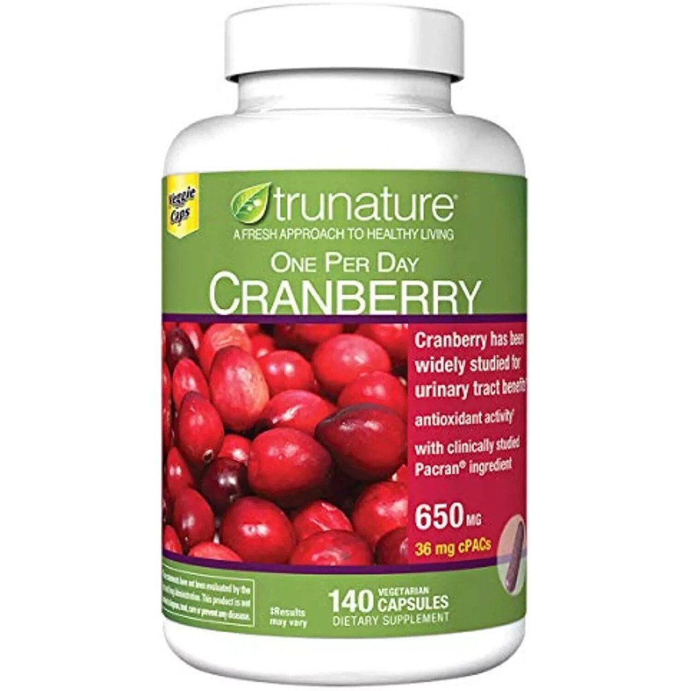 trunature 140 Pacran Cranberry 650 mg. Vegetarian Capsules, EXP 08/2025