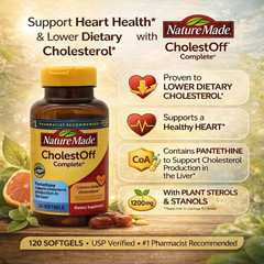 Nature Made CholestOff Complete 120 Count Heart Health Supplement 02/26 Lot o 3