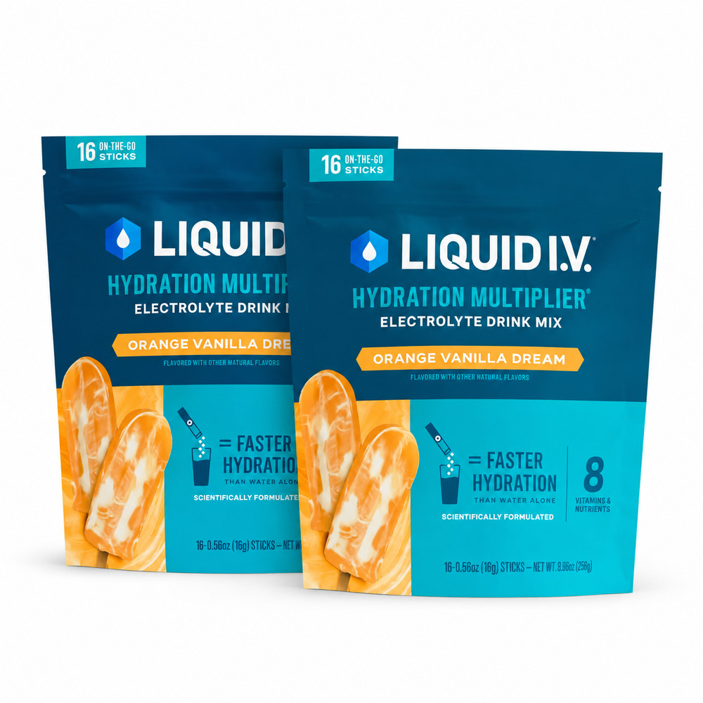 Orange Vanilla Electrolyte Powder Drink Mix 2 Servings On-The-Go Hydration