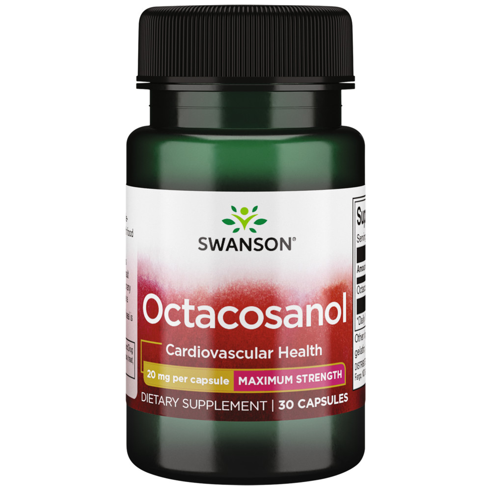 Swanson Maximum-Strength Octacosanol 20 mg 30 Capsules