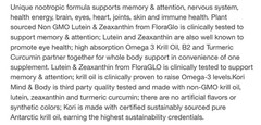 Kori OMEGA 3 STRESS & BODY Krill Oil 80 Softgels ( 40 Servings ) BEST BY 8/26