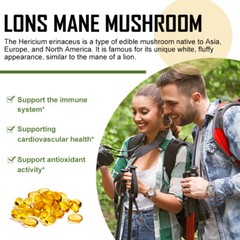 Mushroom Complex Supplement Capsules Lions Mane,Cordyceps Sinensis,Reishi,Chaga