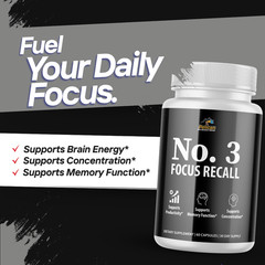 No. 3 Focus Recall- Brain Support- 4 Bottles- 240 Capsules