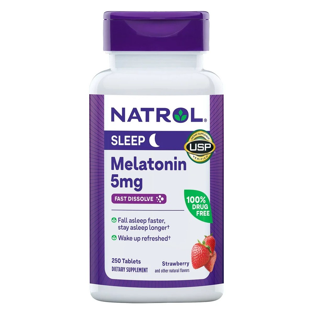 Natrol MELATONIN 5 mg 250 Fast Dissolve Tablets Sleep Aid Exp 06/26