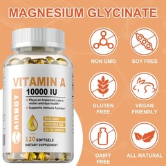 Vitamin A 10,000 IU – Eye Health,Immune Support,Heart Health,Non-GMO,Gluten Free
