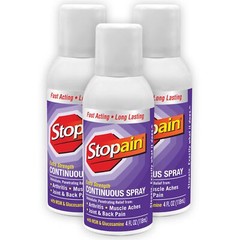 Stopain Pain Relief Spray 4oz 3-Pack – Fast Acting MSM Glucosamine Menthol