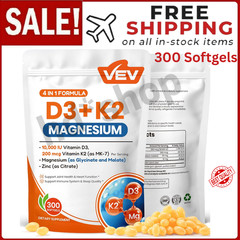 VEV Vitamin D3 K2 10000 IU Magnesium Supplement with Vitamin D and K, for Energy