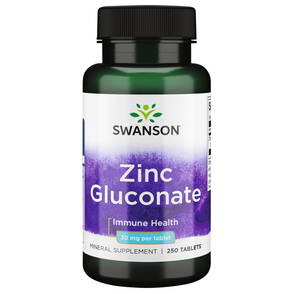Swanson Mineral Supplements Zinc Gluconate 30 mg Tablet 250ct