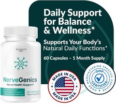 NerveGenics Nerve Health Support Supplement Capsules Neuropathy 1 Pack 60Ct