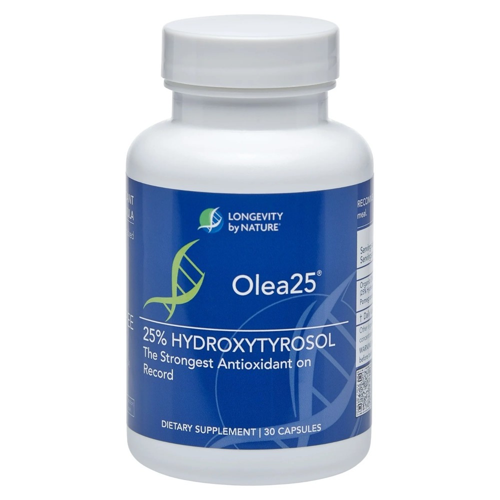 Longevity by Nature Olea25 Olive Leaf Extract – 25% Hydroxytyrosol 30 Capsules