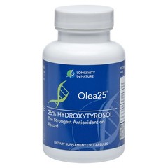 Longevity by Nature Olea25 Olive Leaf Extract – 25% Hydroxytyrosol 30 Capsules