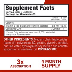 Ultra CoQ10 100mg – Vitamin E – Heart and Cardiovascular Health, Energy Support