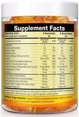 Orange Probiotic Fiber Gummies 60Ct Digestive Support Free Shipping