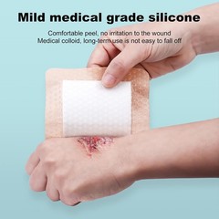 50Pcs Silicone Foam Dressing 4×4 Gentle Border, Waterproof Silicone Bandages f