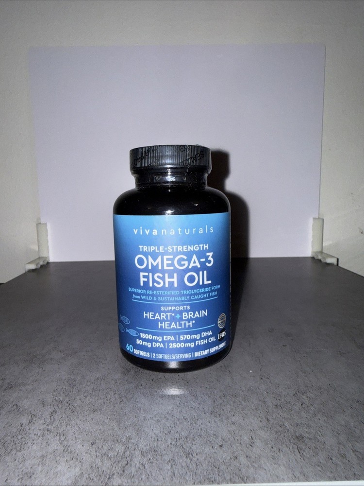 Omega-3 Fish Oil, Triple-Strength, 60Softgels – Free Shipping – USA