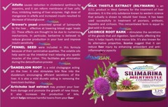 Naturals 3 PACK Milk Thistle Silimarina 120 Capsules Made in USA organic vitamin