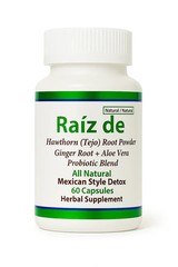 Raiz DE All Natural Mexican Detox w Hawthorn Root Tejocot Powder and Ginger Root