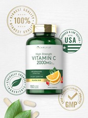 Vitamin C 2000mg | with Rose Hips & Bioflavonoids | 150 Caplets | by Carlyle