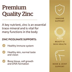 Solgar Zinc Picolinate 22 mg, 100 Vegan Tablets