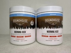 (2 Pack) Roundhouse Provisions Morning Kick Powder Strawberry Lemonade 9.1 OZ