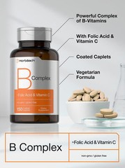 B Complex Vitamins | 150 Count | Folic Acid & Vitamin C | Non-GMO | by Horbaach