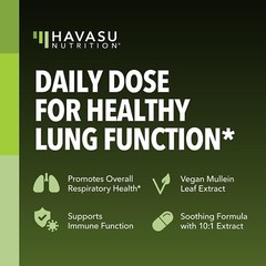 Mullein Leaf Capsules for Respiratory Health 5000mg Extract 10:1, Lung Supp 60ct
