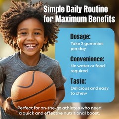 Youth Athletic Gummies – Kids Multivitamin Gummies with Essential Nutrients