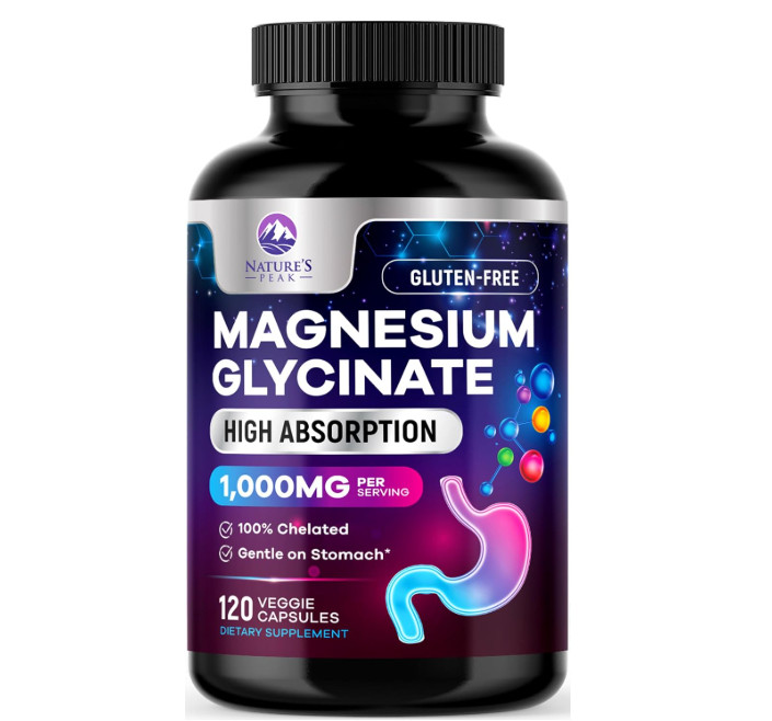 Magnesium Glycinate 1000Mg per Serving – Pure & Chelated for Max Absorption – Su