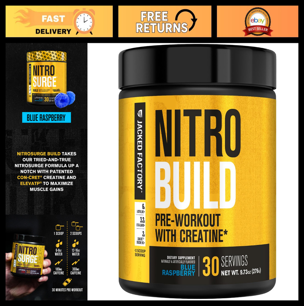 Pre Workout Powder with Creatine & elevATP – Muscle Building, Intense Energy, 30