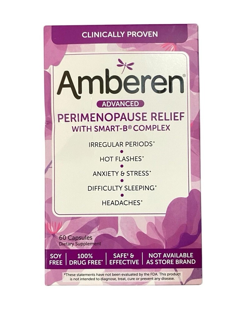 Amberen Multi-Symptom Perimenopause Supplements, Night Sweats & Hot Flash Relief