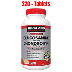 Kirkland Extra Strength Glucosamine 1500 mg Chondroitin 1200 mg 220 Count