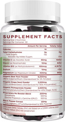 Beet Root Gummies 6000Mg – Nitric Oxide Booster with Grape Seed, Pomegranate, Vi