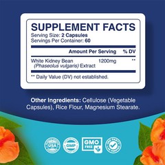 White Kidney Bean Extract 1200mg-Weight Loss, Naturally Boost Energy & Digestive