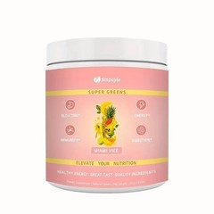 Sinpuyle Super Greens Powder Tasting Daily Supplement-Miami Vice Flavor-9oz-255g