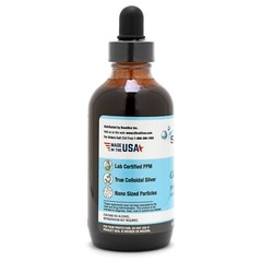 Colloidal Silver Mineral Supplement for the Immune System, 500 PPM, 4 oz Glass