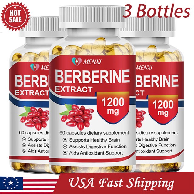 3 Packs Berberine Premium Extract Antioxidant Blood Sugar Support 1200mg Capsule