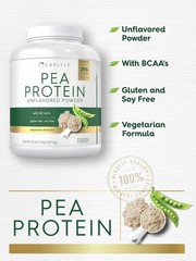 Pea Protein Powder 7lb | Unflavored | 29G Protein | with BCAAs | by Carlyle