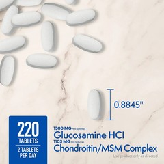 Member’s Mark Glucosamine 1500 mg/Chondroitin MSM 220 ct – Joint Support, Compar