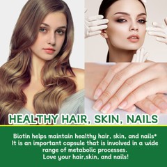Biotin Capsules 10000mcg – Max Strength, Hair Growth, Strong Nails, Healthy Skin