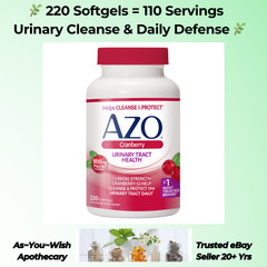 220 Softgels AZO Cranberry 500mg Urinary Tract Health UTI Cleanse Supplement