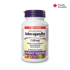 Webber Naturals® Ashwagandha 7200 mg, Stress Relief, 60 Capsules