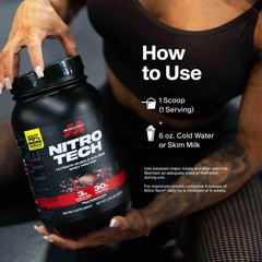 Muscletech-Nitro Tech Whey Protein Powder (Vanilla 2.2 Pound (22 Serv), Vanilla