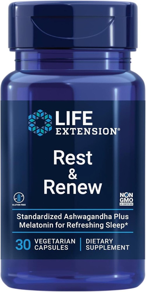 Life Extension Rest & Renew 30 vegetarian capsules 2PACK ( EXP. 10/2025)