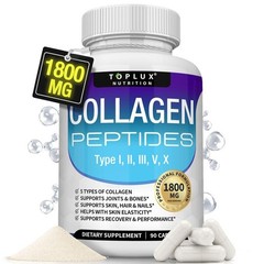 Collagen Peptides 5 Types Complex 1800mg US Made Dietary Supplement for Health