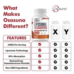 Liposomal Astaxanthin Supplement 24 MG, Maximum Absorption, Antioxidant Stron…