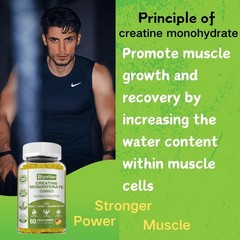 Natural Creatine Gummies – Focus & Endurance Boost, Sugar-Free & Gluten-Free,…