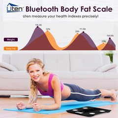 Uten Bluetooth Smart Body Fat Scale 400lb USB Rechargeable Digital BMI App
